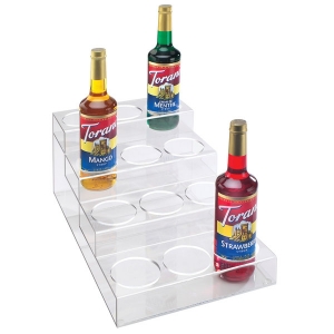 manufacture clear acrylic 3 tier bottle organizer for 9 Bottles 