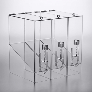 Clear Acrylic Coffee Condiment storage dispenser with straws holder 