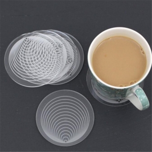 wholesale transparent clear acrylic glass coasters for drink 