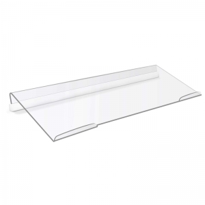 Slanted Z shaped clear acrylic computer keyboard stand 