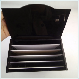 customized black acrylic 15 tiles eyelash extension box 