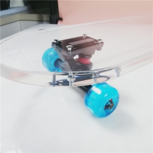 Yageli 2020 new custom transparent acrylic perspex skateboard 