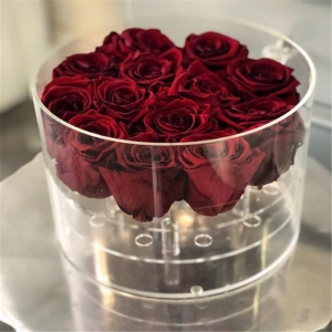 acrylic round rose box