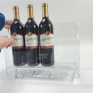 Luxury wall mounted clear acrylic wine bottle rack stand 