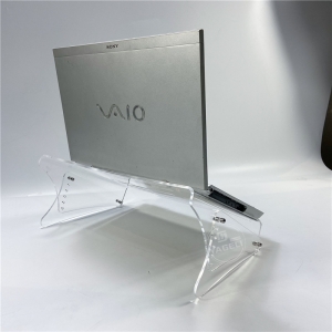 Wholesale clear angled clear acrylic laptop stand for office 