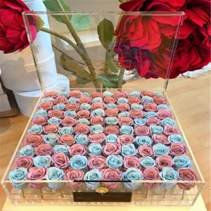 Large 100 holes acrylic rose flower box for gift 