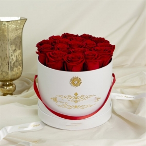 Luxury round paper flower boxes rose box for wholesale 