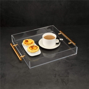 YAGELI custom clear lucite pallet acrylic serving tray with handles 