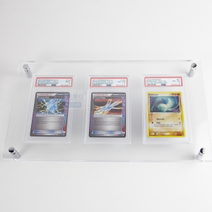Wall mounted UV-proof acrylic 3 pcs PSA graded card stand 