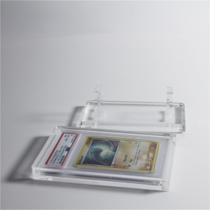 Wholesale acrylic PSA graded card display case with a base 