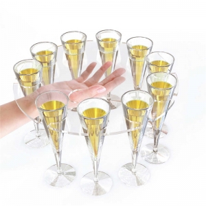 Customized clear acrylic stemware wine glasses rack trays wholesale 