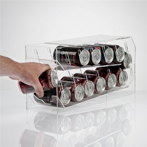 Stackable perspex display rack acrylic can dispenser holder 