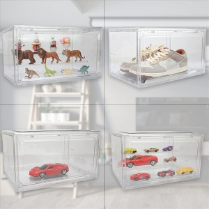 Acrylic Display Case Clear Display Stand 3 Tiers Riser Shelves Steps for Collectibles 