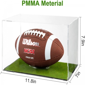 Assemblable Acrylic Football Display Case with Black Base 