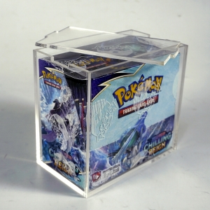 Transparent Pokemon acrylic booster case game box with a built-in lid 