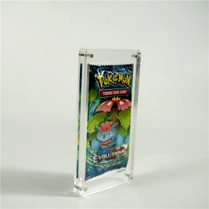 Clear custom magnetic TCG MTG acrylic Pokemon booster pack protect stand 