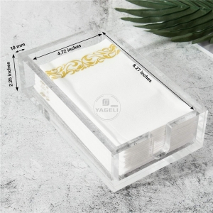 Clear wholeslae rectangle lucite acrylic paper guest towel holder 