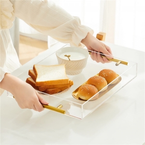 YAGELI custom clear lucite pallet acrylic serving tray with handles 