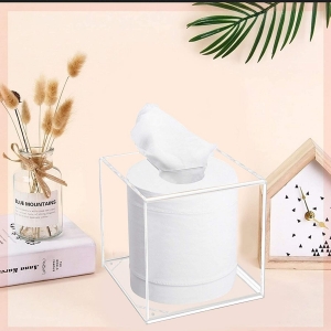Modern acrylic tissue box for home decoration 