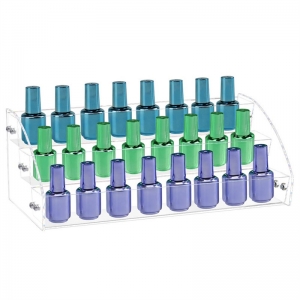 Wholesale clear detachable 3 tiers acrylic nail display stand 