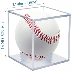 Square clear wholesale small lucite acrylic baseball display case box 