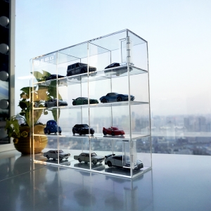YAGELI wholesale acrylic car display cases mini action figure showcase 