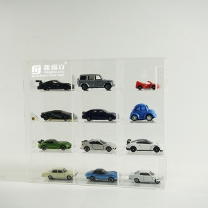 Desktop acrylic car display cases perspex mini toy action figure box 
