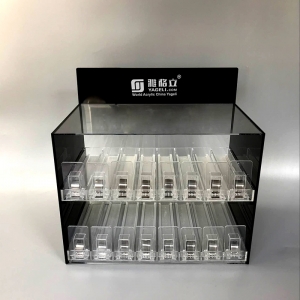 Wholesale 2 tiers clear acrylic E-cigarette juice liquid display stand 