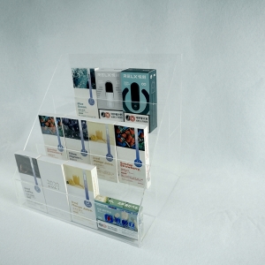 Custom clear 3 tiers acrylic e cigarette display fixture stand rack 