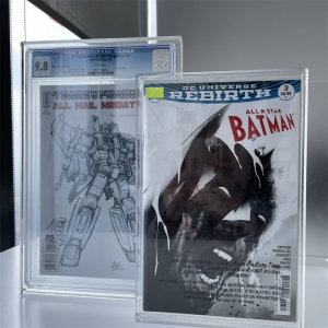Sliding lid clear acrylic display case & stand for CBCS CGC graded comics 