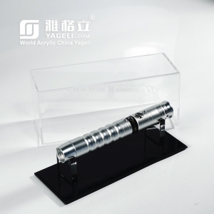 Custom clear acrylic lightsaber sword display stand box 