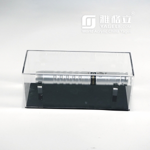 Wholesale clear acrylic lightsaber display box with black base 