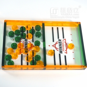 Neon colored acrylic sling puck board game foosball winner game 