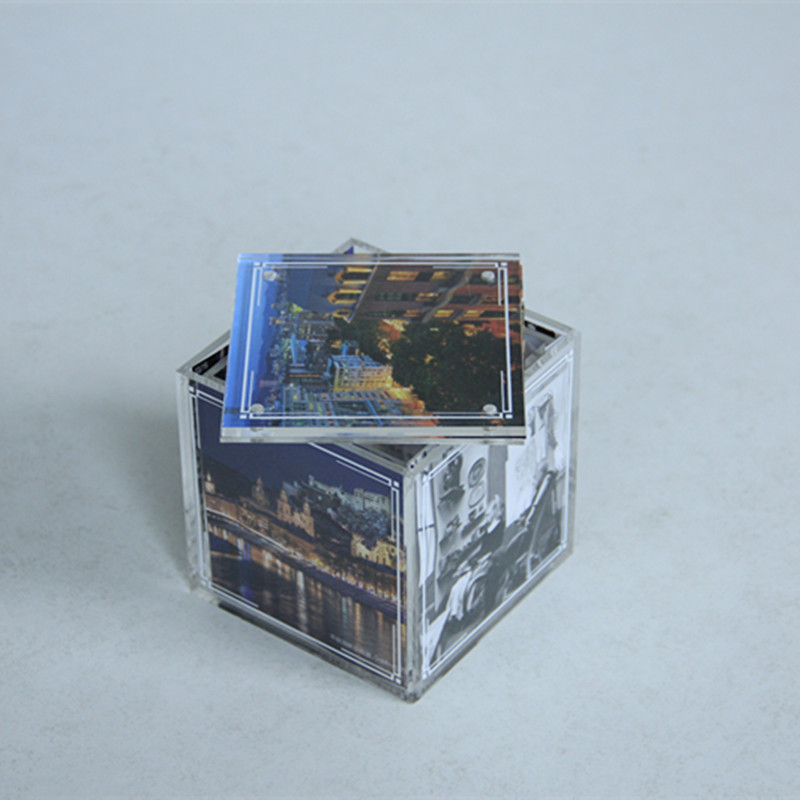 glass cube picture frame