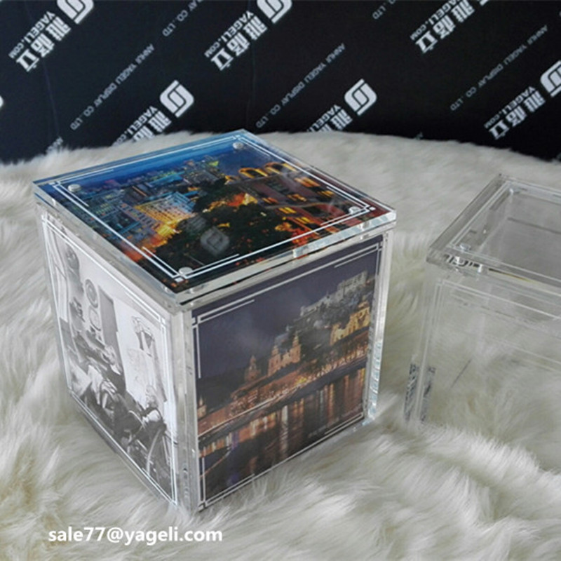 glass cube picture frame