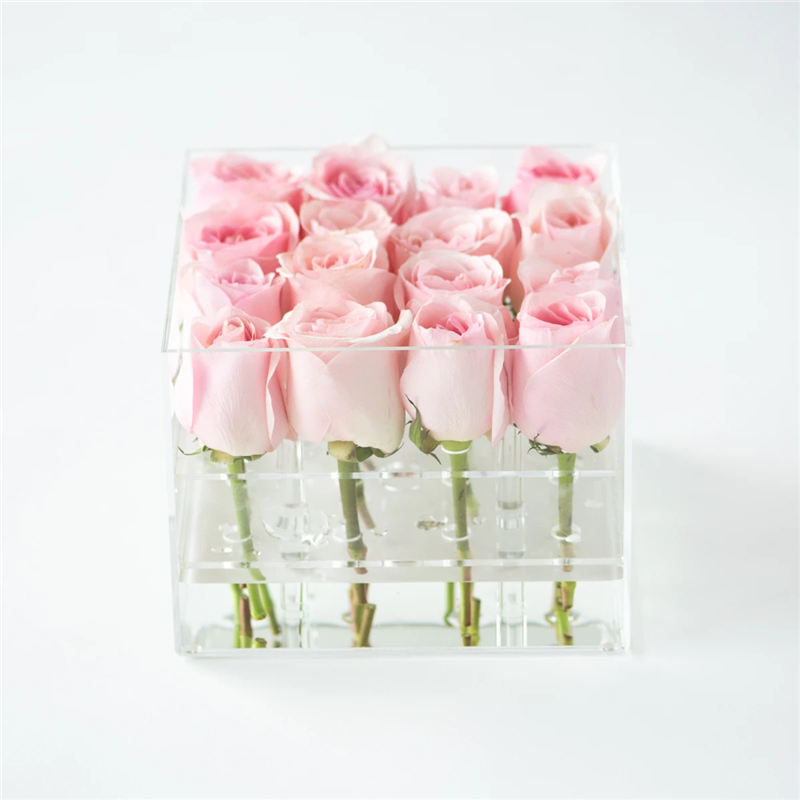 square acrylic rose box
