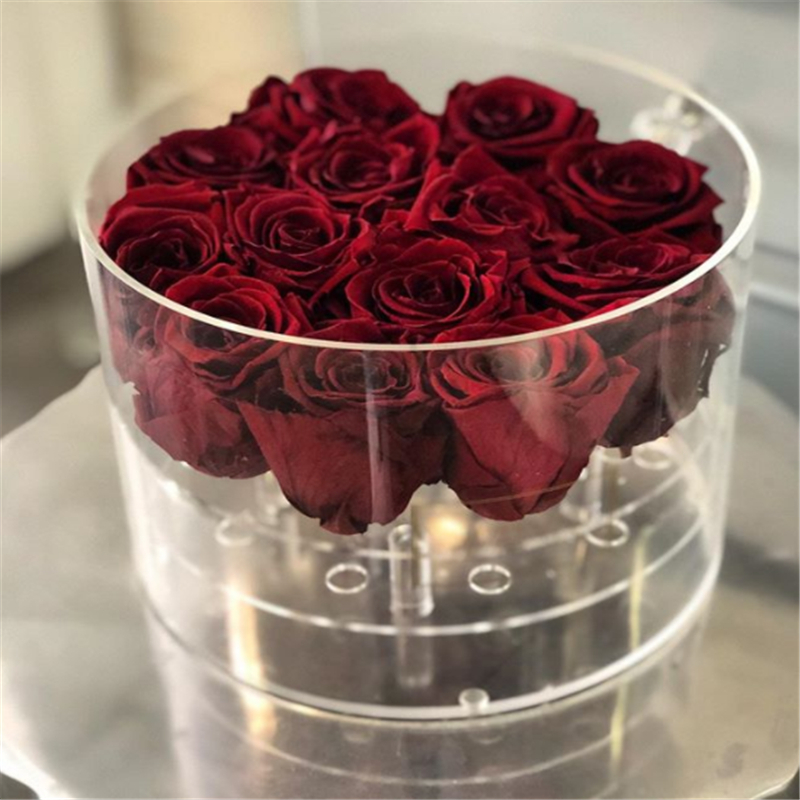 round acrylic rose box