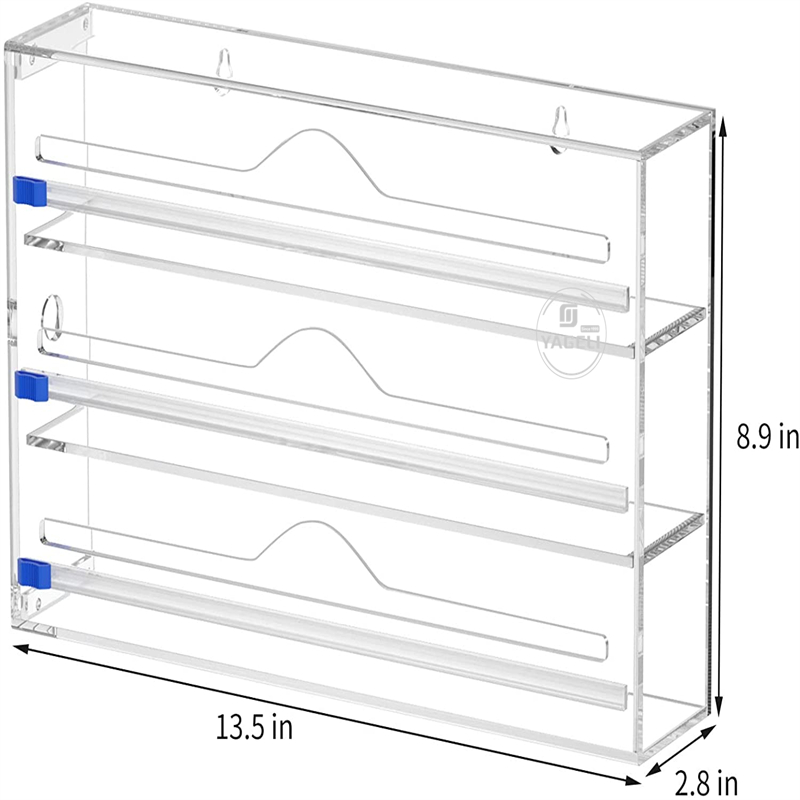 Wholesale large acrylic plastic film wrap dispenser for kitchen drawer