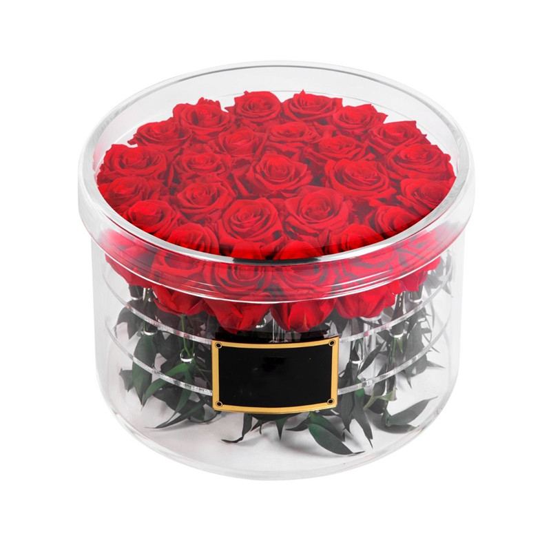 acrylic rose box round