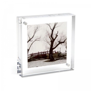 Transparent acrylic maganet Photo frame with two sides 