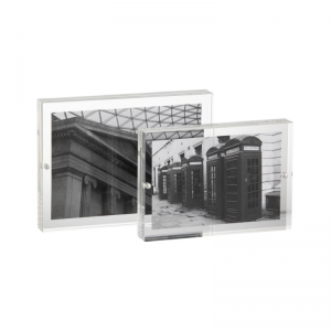 Transparent acrylic maganet Photo frame with two sides 