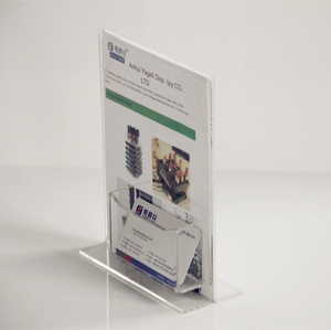 Customized Clear Sign Leaflet Poster Acrylic Holder For Countertop 