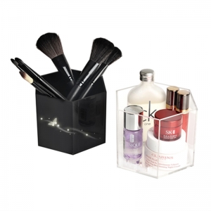 Factory Made Acrylic Divided Cosmetic Organizer Brush Holder 
