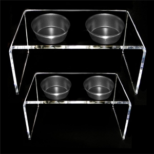 Custom Acrylic Pet Bowl Stand with Bowls Small 