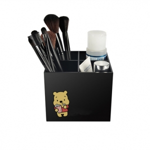 Black Makeup Organizer Storage Perspex Acrylic Brush Container 