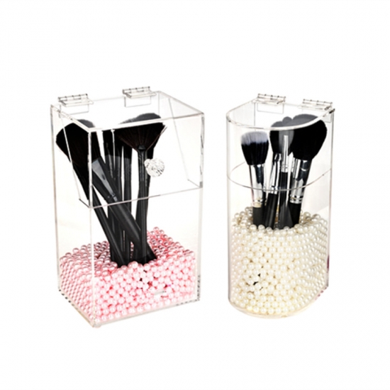 Waterproof Acrylic Makeup Brush Holder,Plexiglass Makeup Containers With Lids