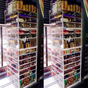 Clear acrylic makeup organizer with drawers 