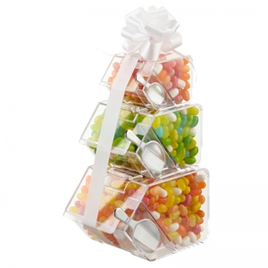 Clear Candy Tin Box For Fruit Sweet Plexiglass Candy Can 
