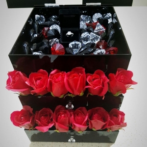 Clear acrylic makeup organizer with drawers 