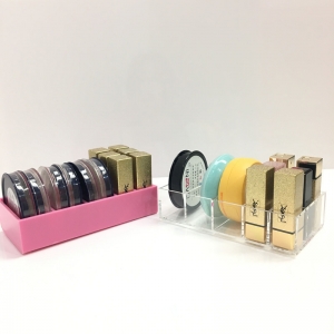 Pink Acrylic Makeup Compact Organizer 